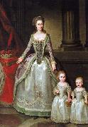 German Hilaire Edgar Portrait of Anna Charlotte Dorothea von Medem with daughters Wilhelmine and Pauline oil painting reproduction